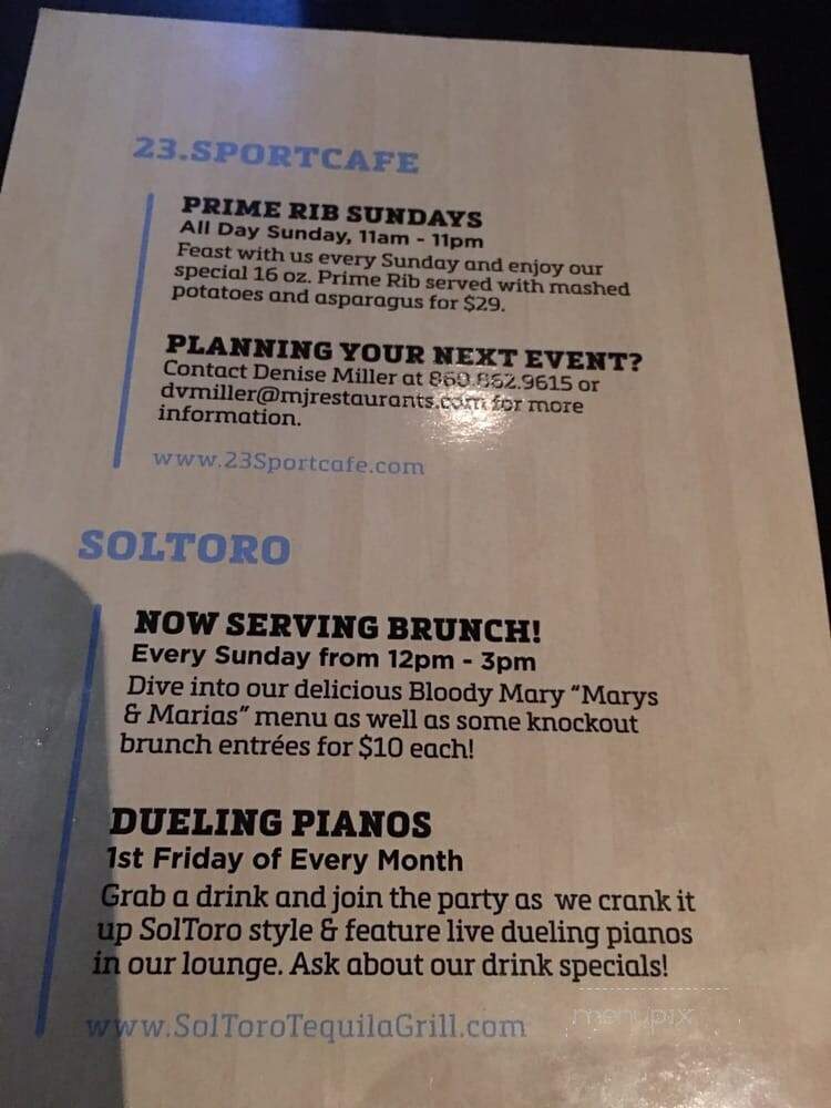 Michael Jordan's 23.Sportcafe - Uncasville, CT menu_pic