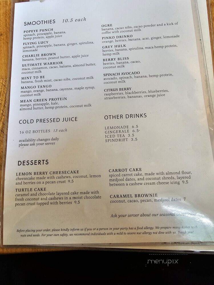 Luna's Living Kitchen - Charlotte, NC menu_pic
