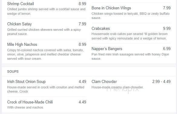 Napper Tandy's - Norwood, MA menu_pic