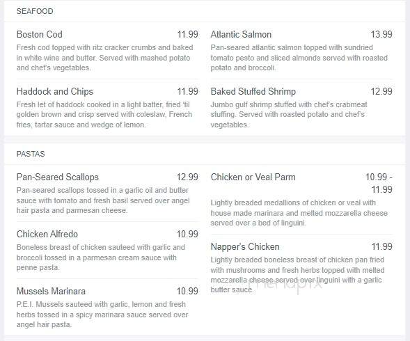 Napper Tandy's - Norwood, MA menu_pic