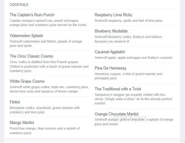 Napper Tandy's - Norwood, MA menu_pic