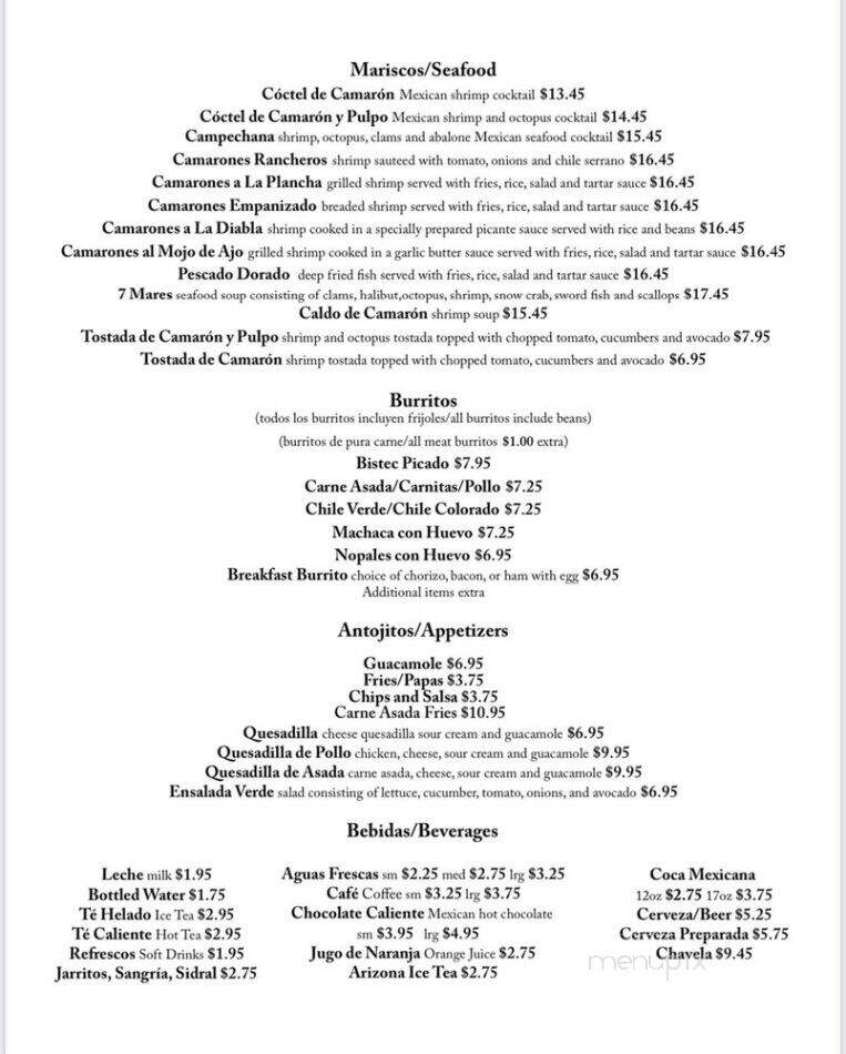 El Zacatecano - Salinas, CA menu_pic