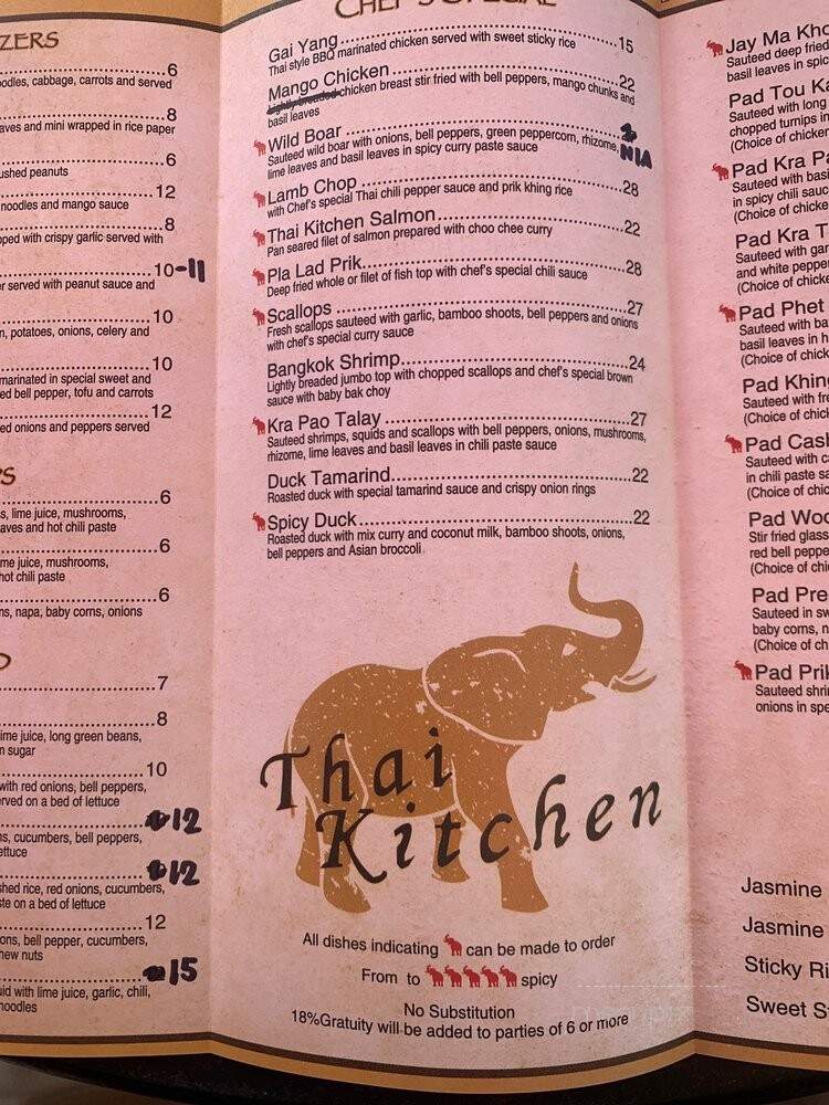 Thai Kitchen - Chester, NJ menu_pic
