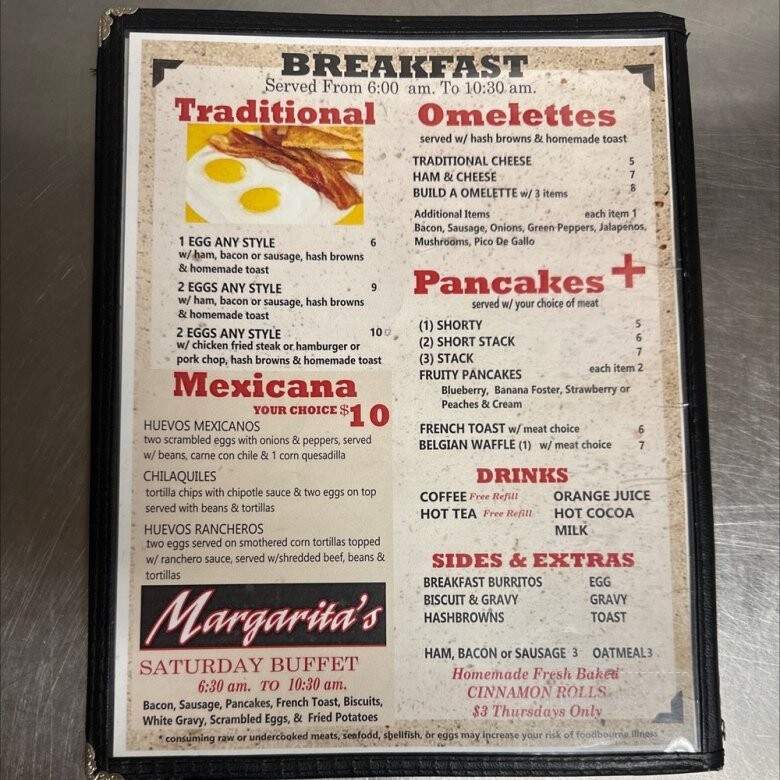 Margarita's Steakhouse - Perryton, TX menu_pic