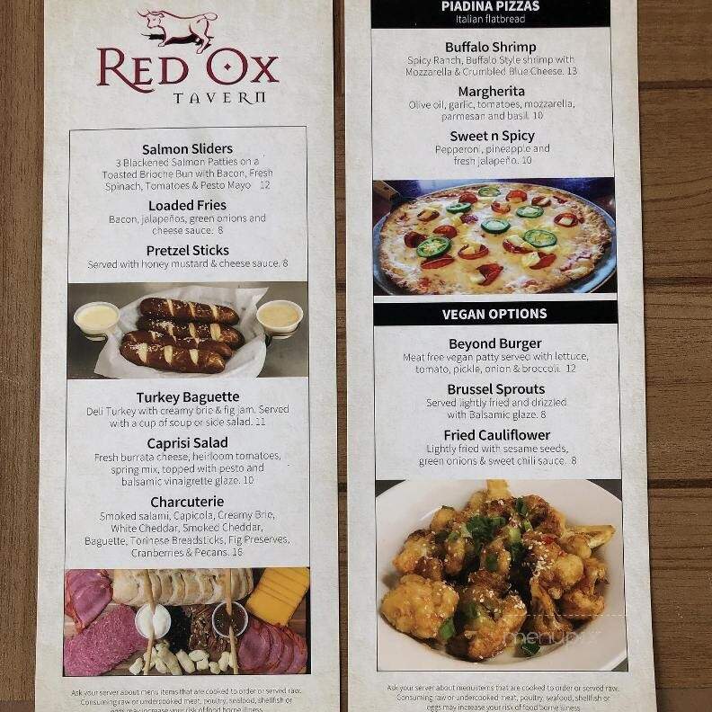 Red Ox Tavern - Auburn Hills, MI menu_pic