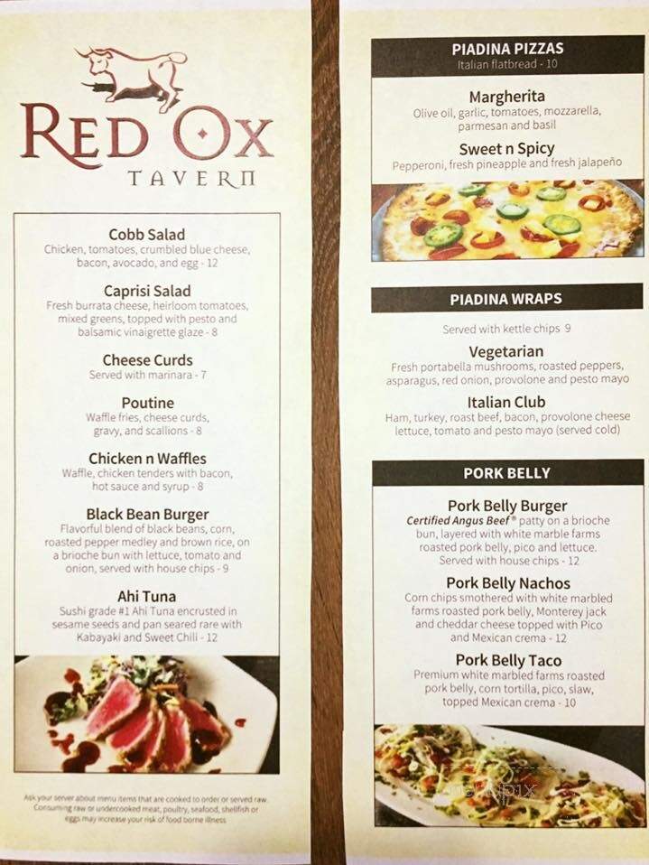 Red Ox Tavern - Auburn Hills, MI menu_pic