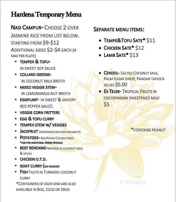 Hardena Restaurant - Philadelphia, PA menu_pic