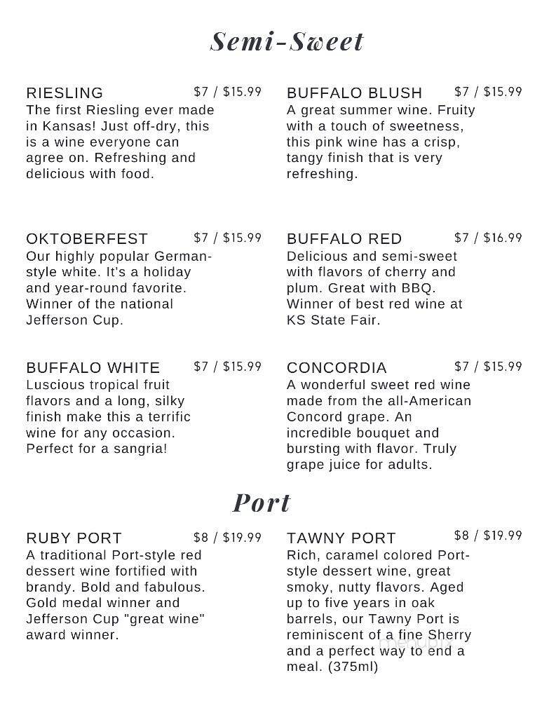 Somerset Ridge Vineyards & Winery - Paola, KS menu_pic