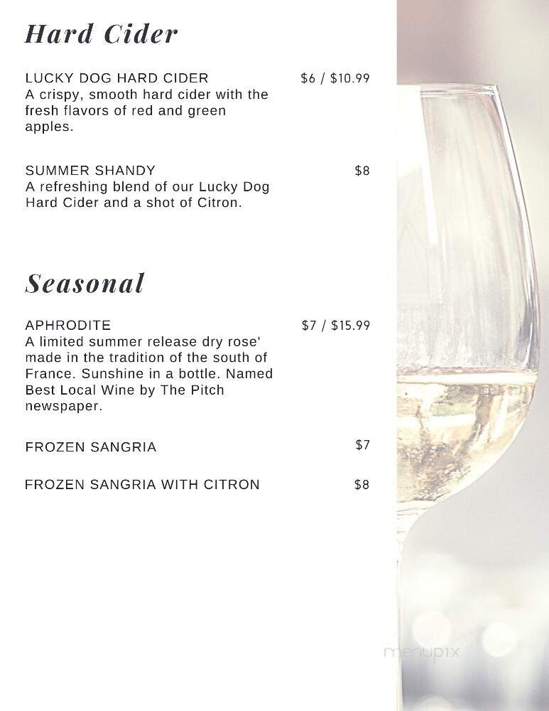 Somerset Ridge Vineyards & Winery - Paola, KS menu_pic