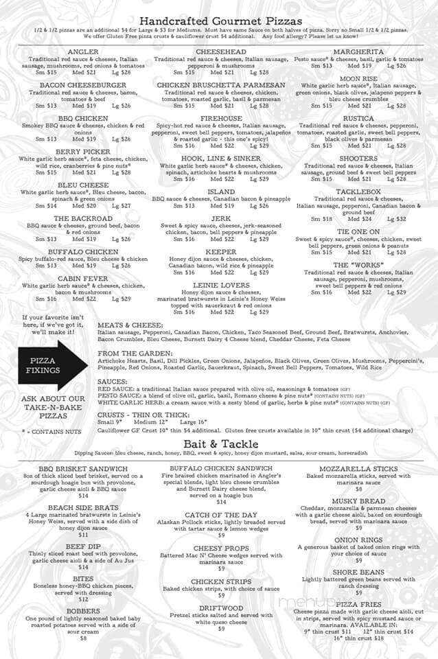 Angler's Haven Resort - Hayward, WI menu_pic