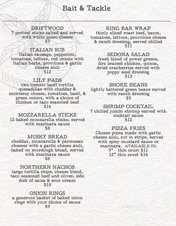 Angler's Haven Resort - Hayward, WI menu_pic