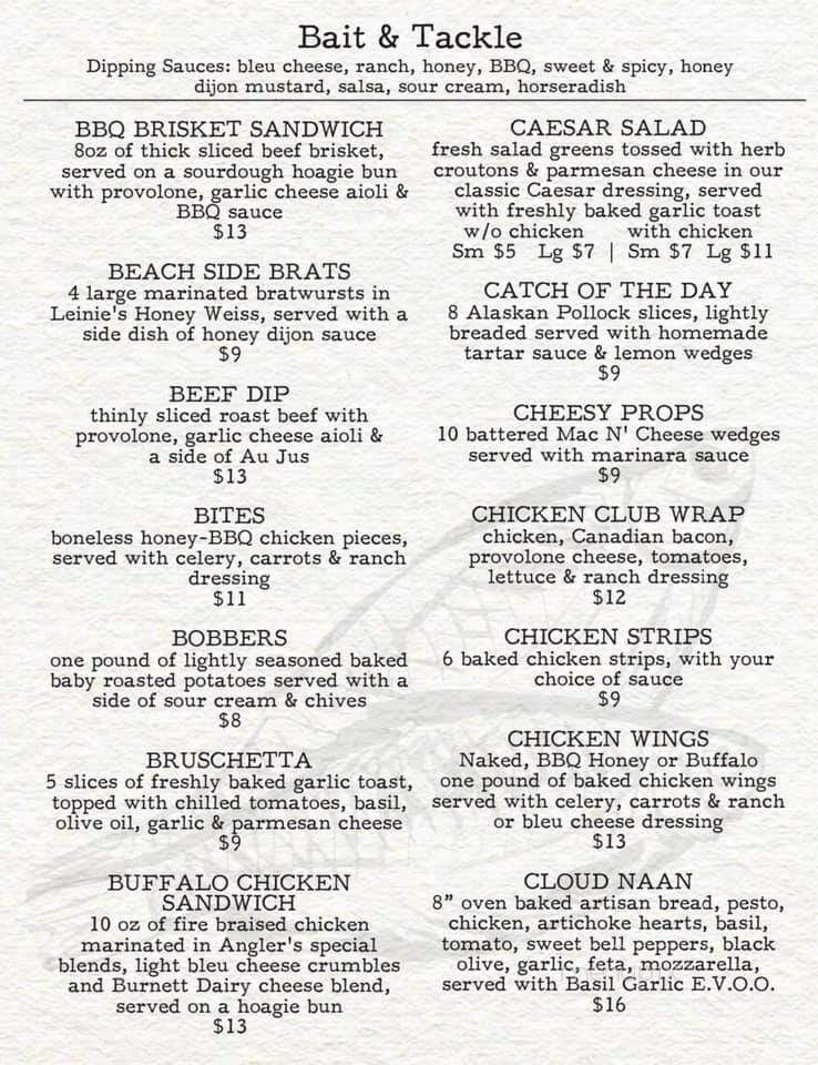 Angler's Haven Resort - Hayward, WI menu_pic