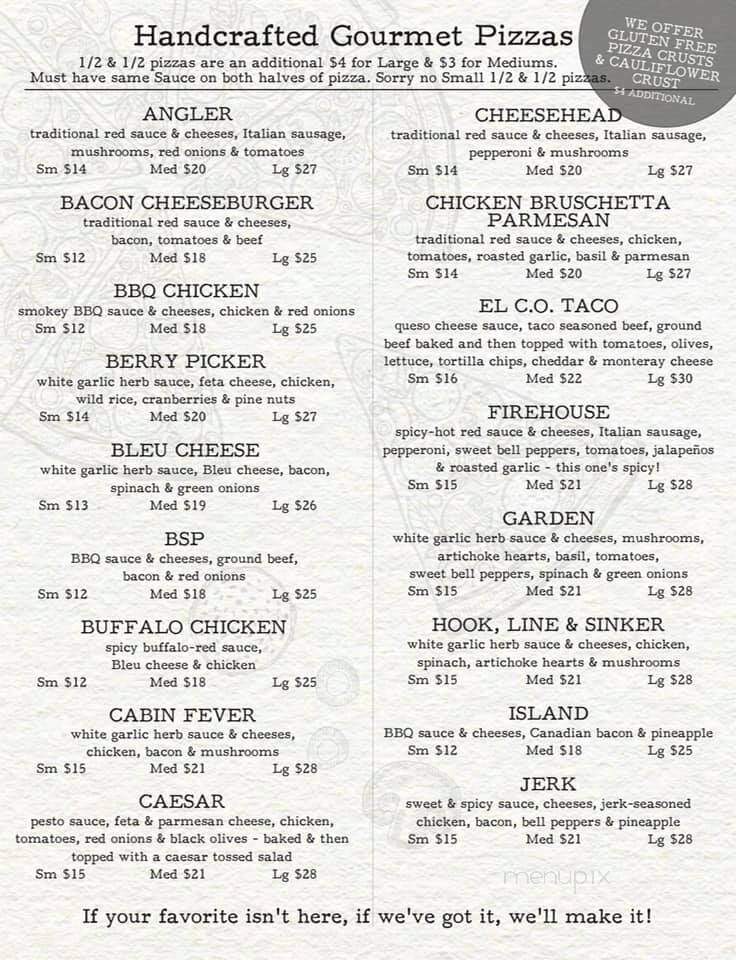 Angler's Haven Resort - Hayward, WI menu_pic