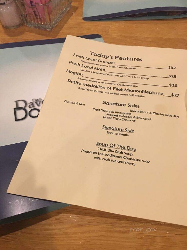 Capt. Dave's Dockside - Murrells Inlet, SC menu_pic