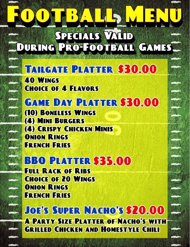 Jerzie Joe's Sports Bar & Grill - Southington, CT menu_pic