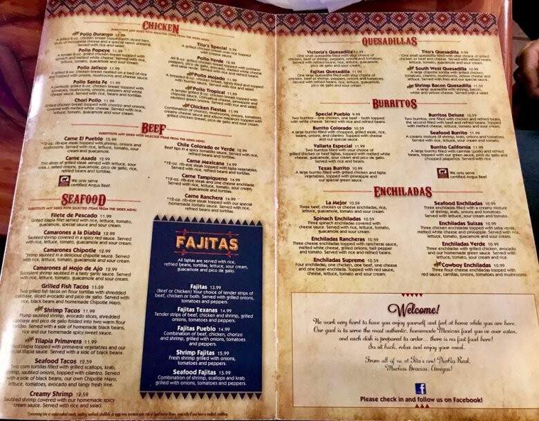Pueblo Real Restaurant - Franklin, TN menu_pic
