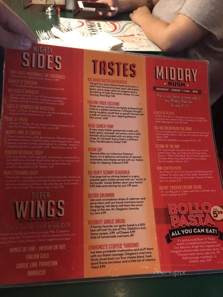 Oregano's Pizza Bistro - Chandler, AZ menu_pic