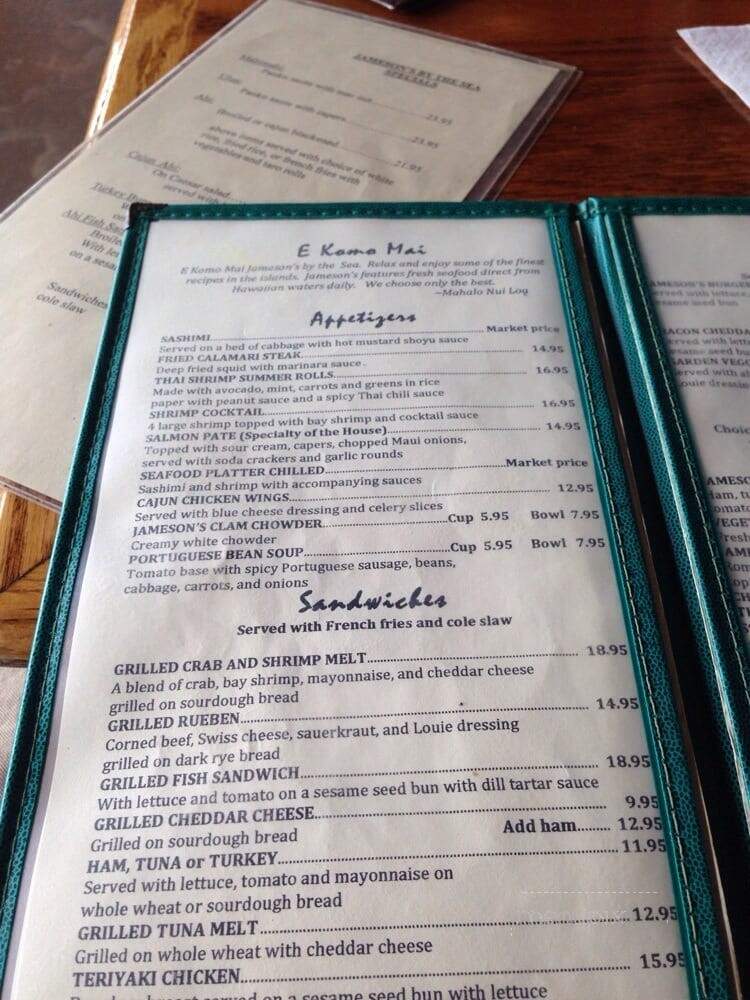 Jameson's By The Sea - Haleiwa, HI menu_pic