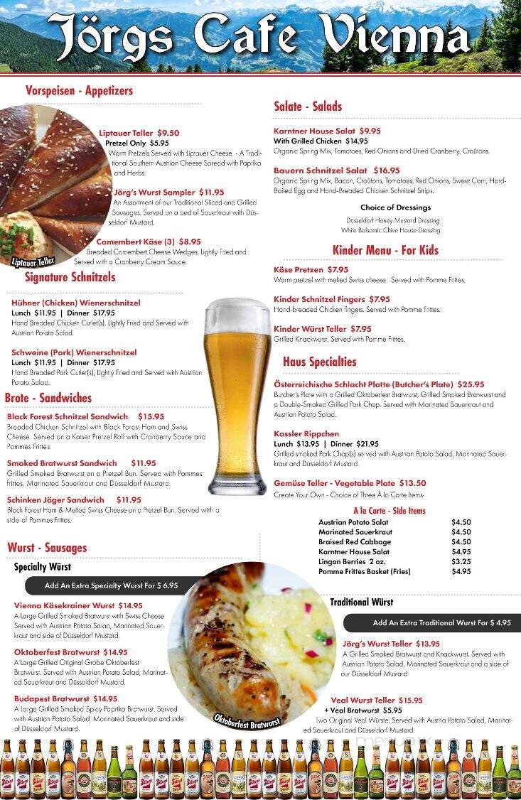 Jorg's Cafe Vienna - Plano, TX menu_pic