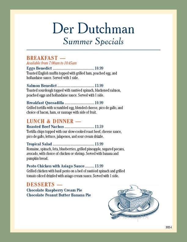 Dutchman Restaurant - Sarasota, FL menu_pic