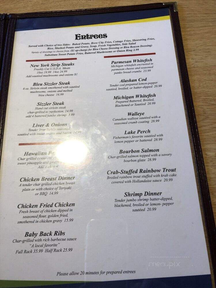 Southwoods Restaurant - Petoskey, MI menu_pic