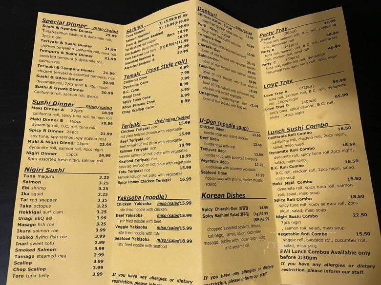 Momo Sushi - Red Deer, AB menu_pic