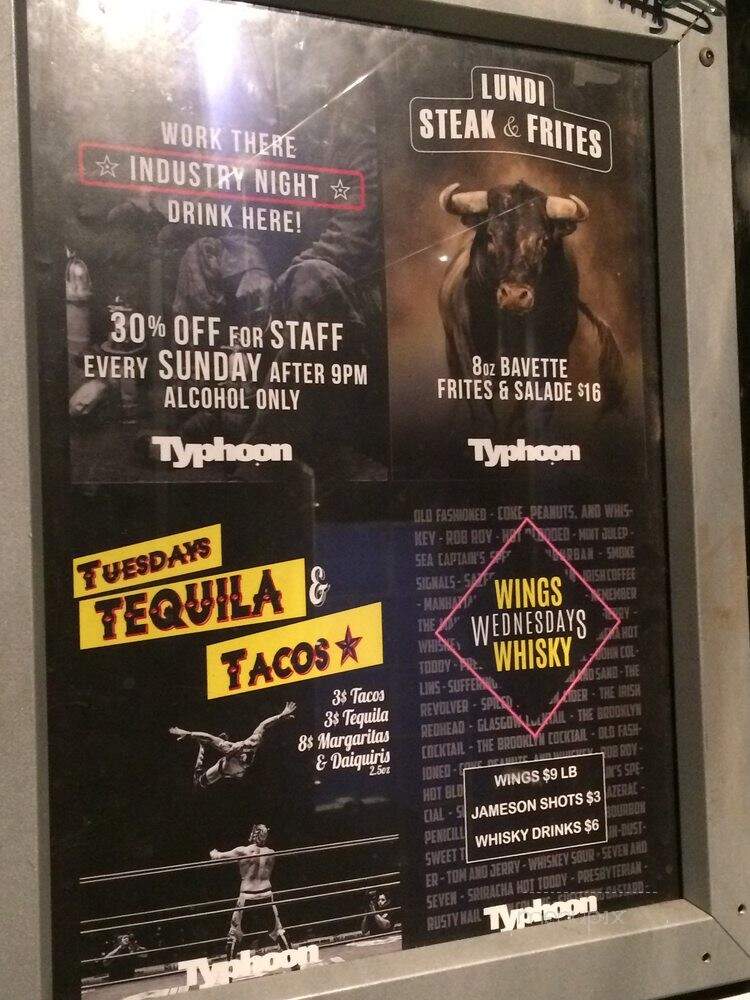 Typhoon Lounge - Montreal, QC menu_pic
