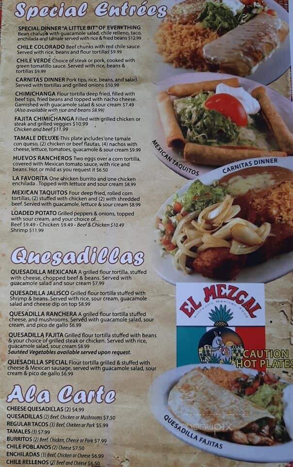 El Mezcal Restaurant - Godfrey, IL menu_pic