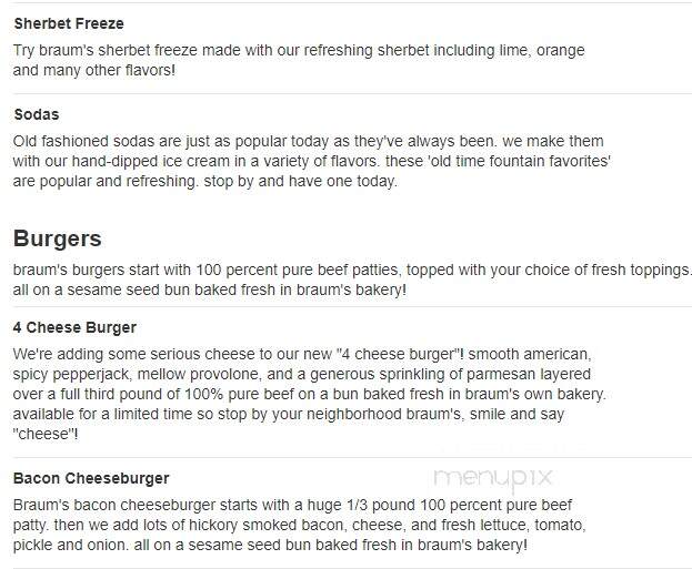 Braum's Ice Cream & Dairy - Newton, KS menu_pic