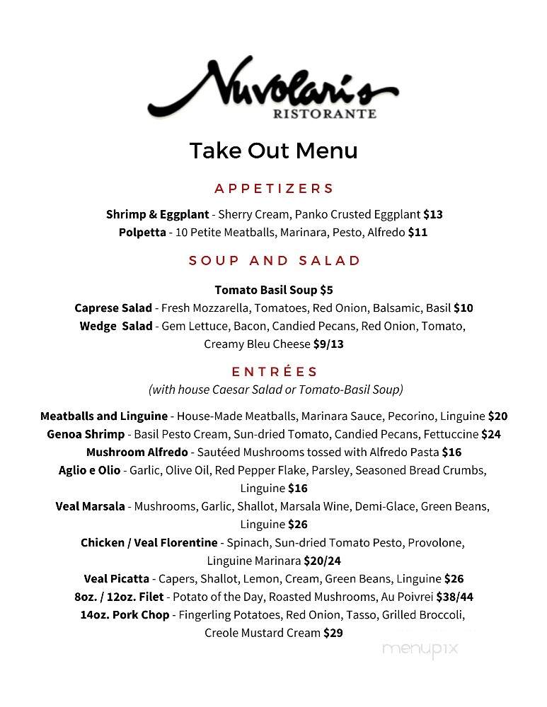 Nuvolari's - Mandeville, LA menu_pic