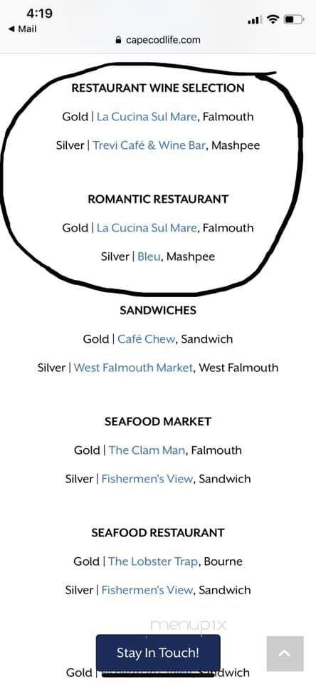 La Cucina Sul Mare - Falmouth, MA menu_pic