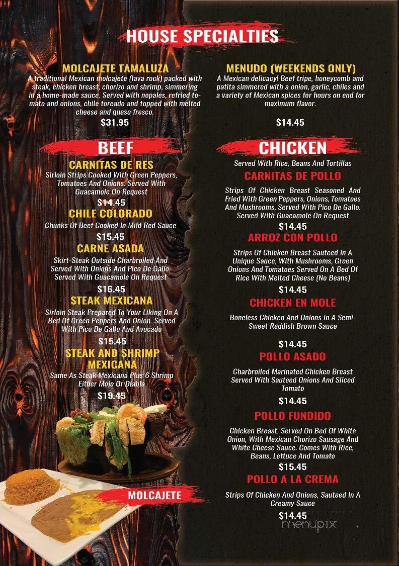 Fiesta Mexicana - Rochester, MN menu_pic