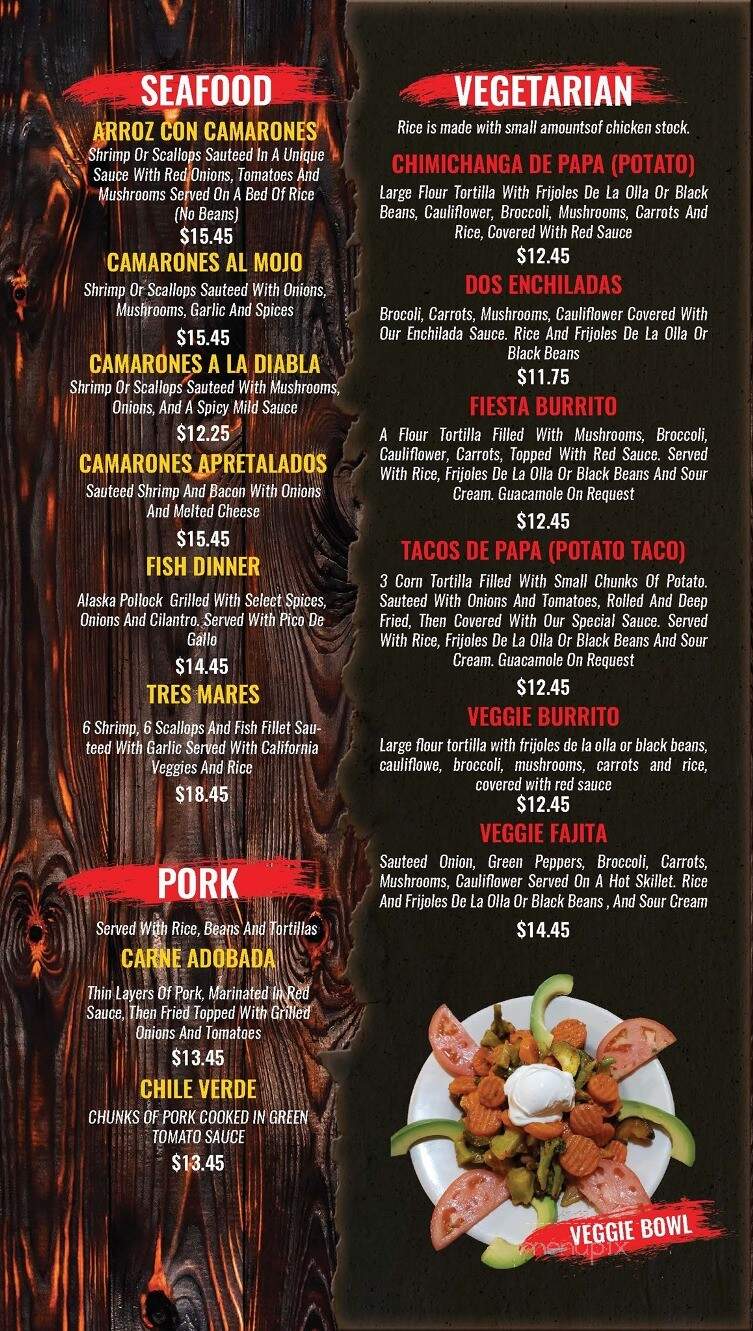 Fiesta Mexicana - Rochester, MN menu_pic