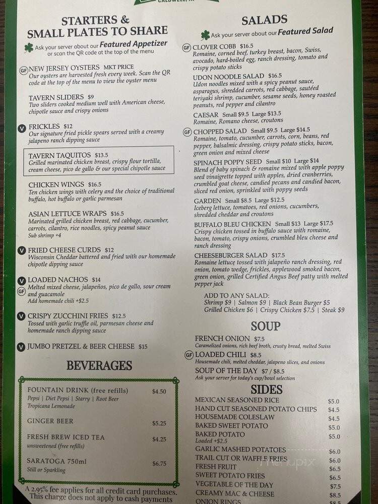 Cloverleaf Tavern - Caldwell, NJ menu_pic