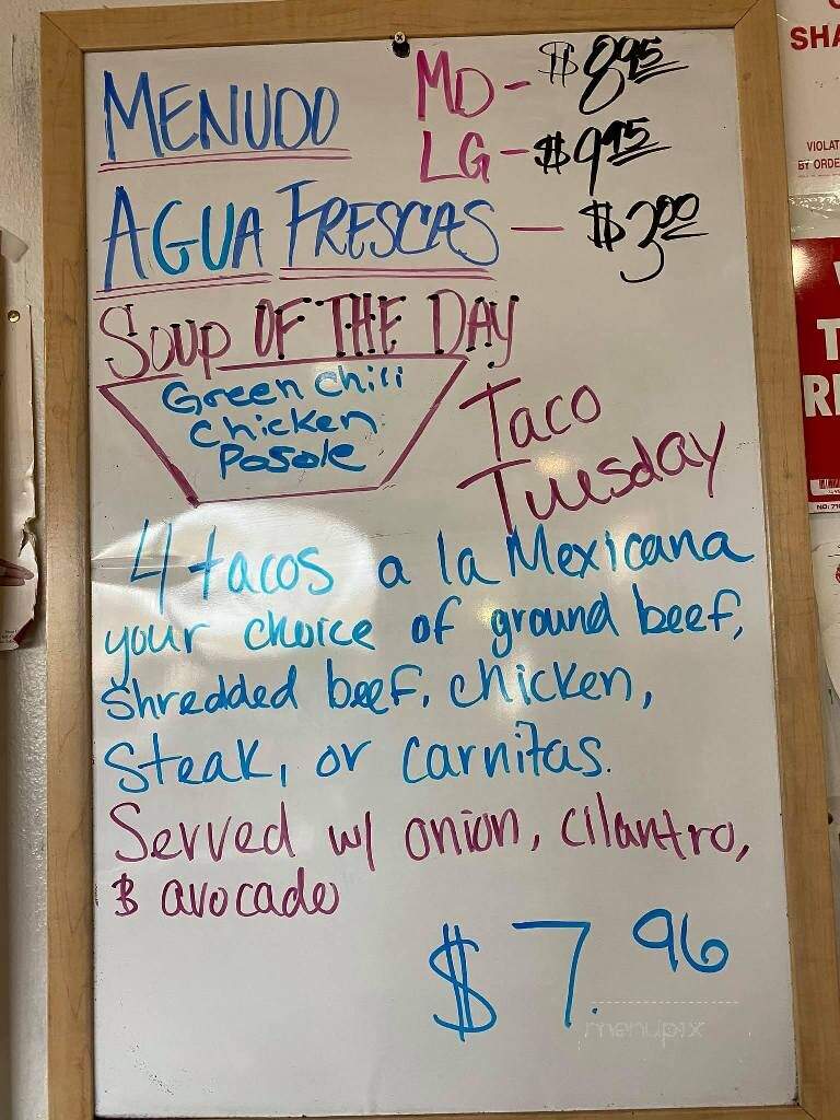 El Charrito Inc - Gallup, NM menu_pic