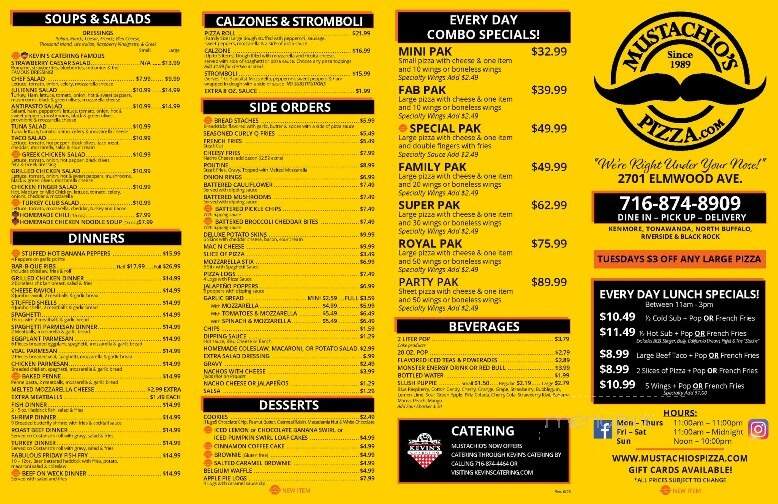 Mustachio's Pizzeria - Buffalo, NY menu_pic