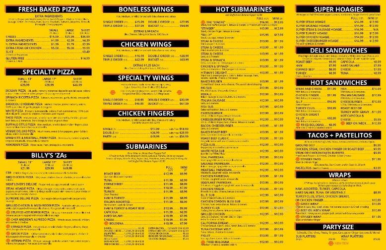 Mustachio's Pizzeria - Buffalo, NY menu_pic