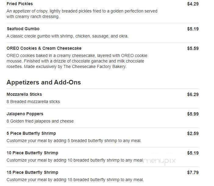Captain D's Seafood - Crossville, TN menu_pic