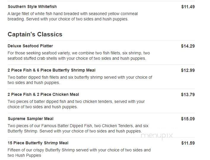 Captain D's Seafood - Crossville, TN menu_pic