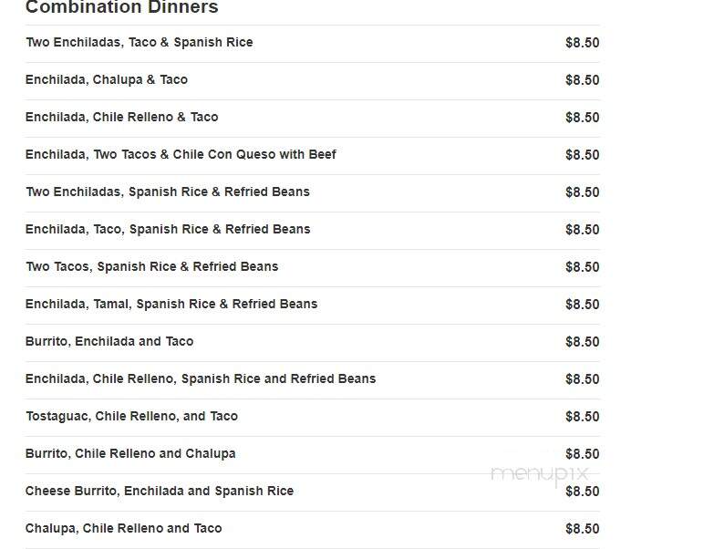 El Charro Mexican Restaurant - Fredericksburg, VA menu_pic