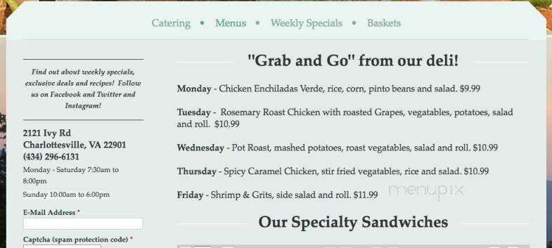 Foods Of All Nations - Charlottesville, VA menu_pic