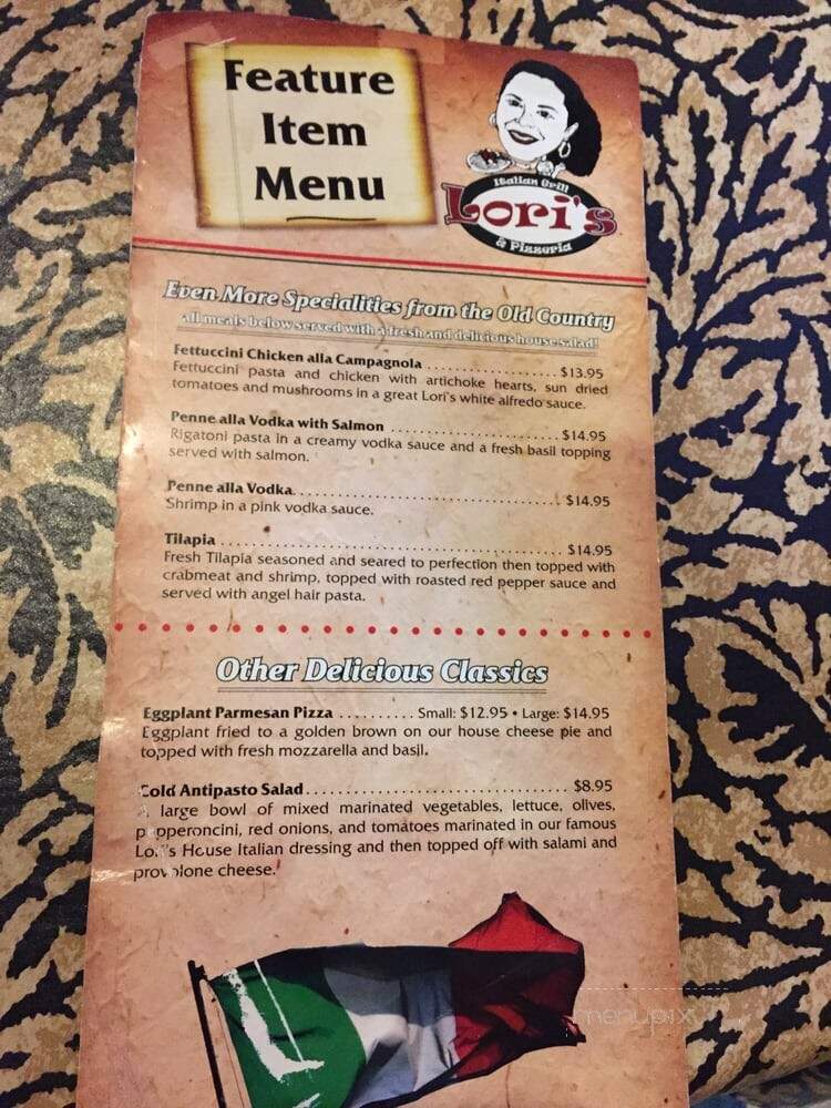 Lori's Italian Grill - Forest, VA menu_pic