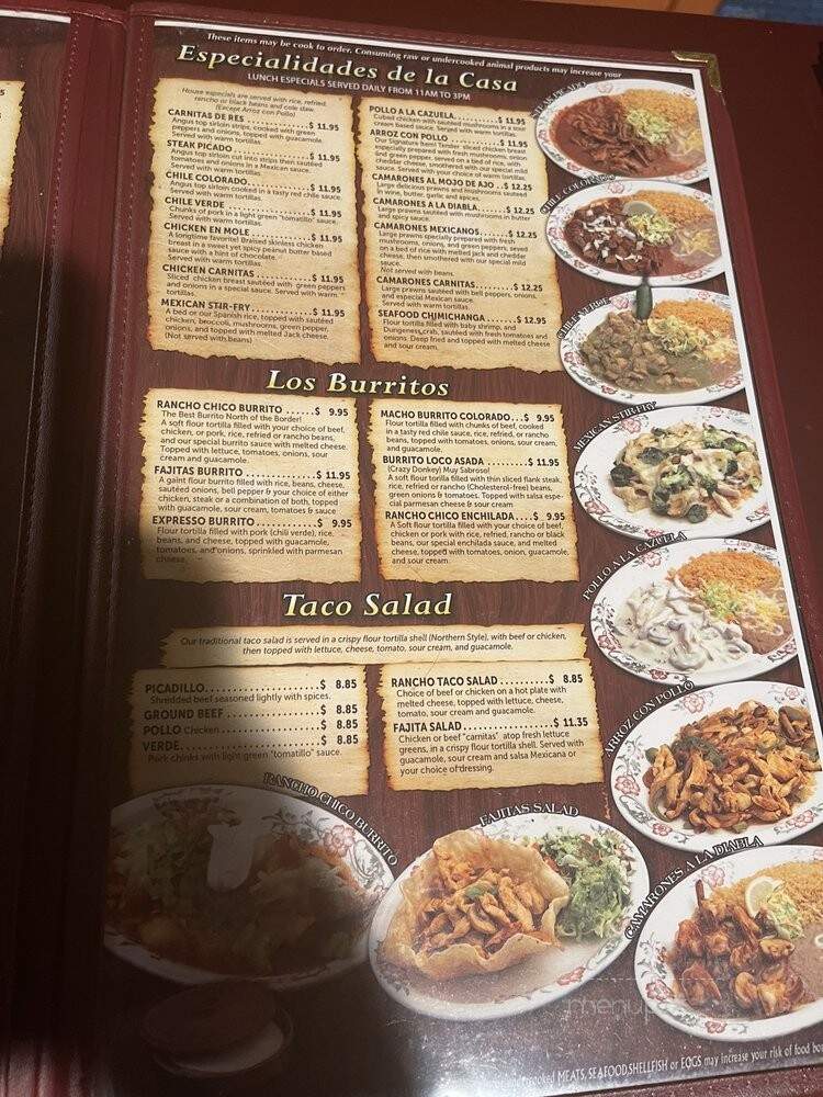 Rancho Chico - Spokane, WA menu_pic