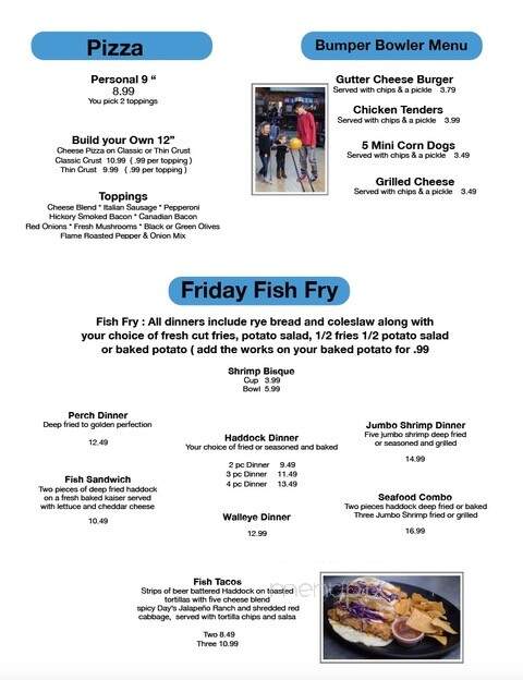 Day's Bowl-A-Dome - Wausau, WI menu_pic