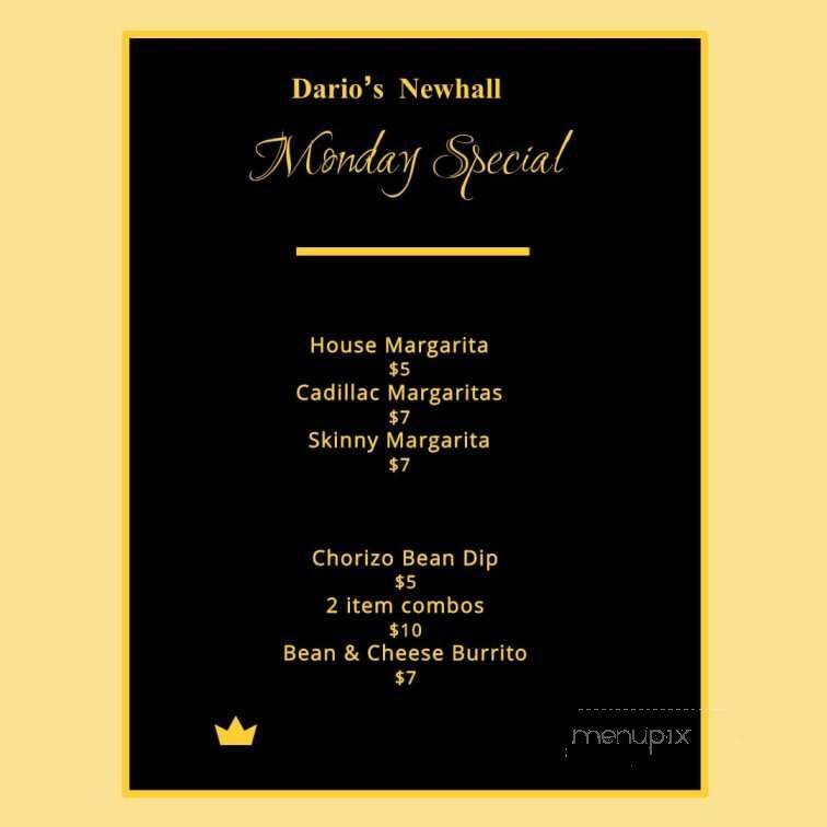 Dario's Mexican Restaurant - Newhall, CA menu_pic