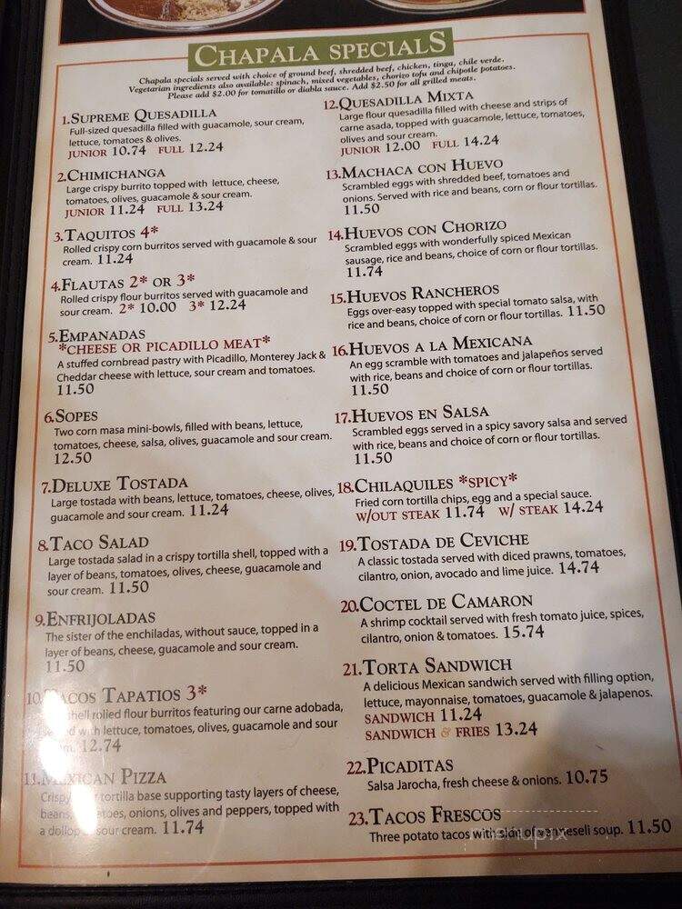 Chapala Cafe - Eureka, CA menu_pic