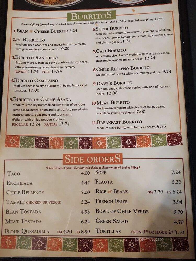 Chapala Cafe - Eureka, CA menu_pic