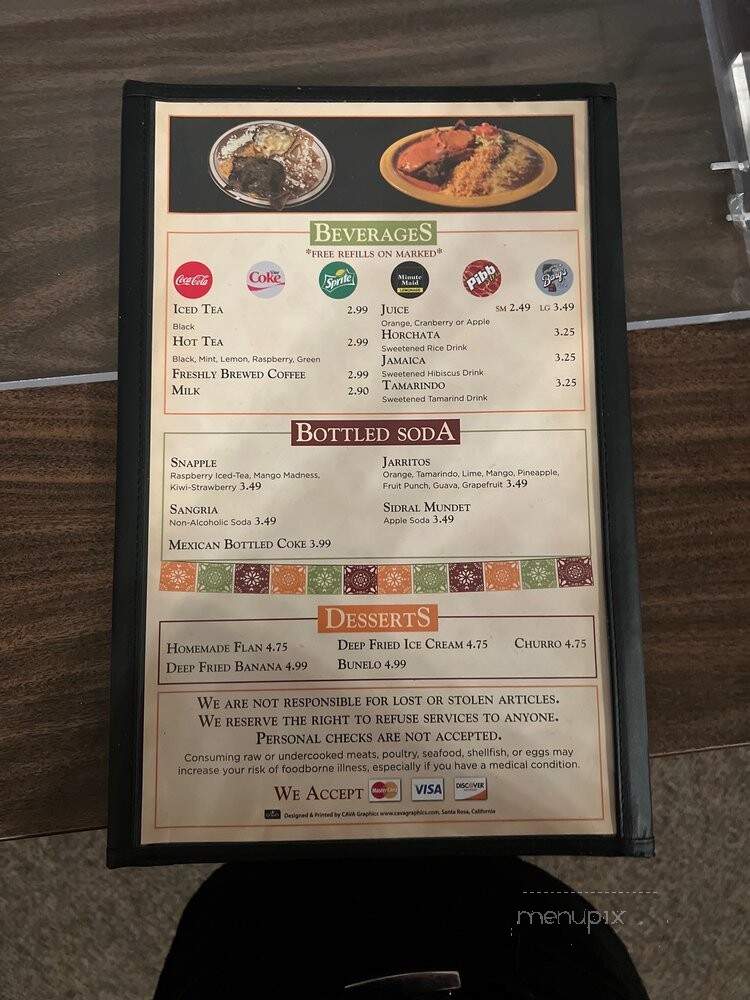Chapala Cafe - Eureka, CA menu_pic