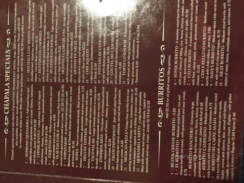 Chapala Cafe - Eureka, CA menu_pic