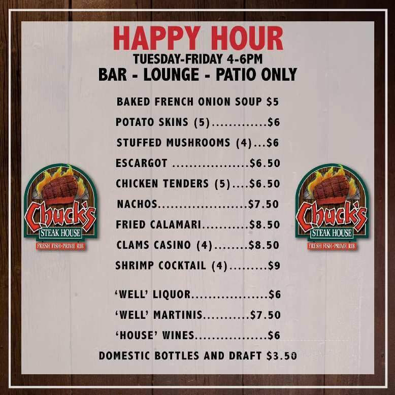 Chuck's Steak House - Rocky Hill, CT menu_pic
